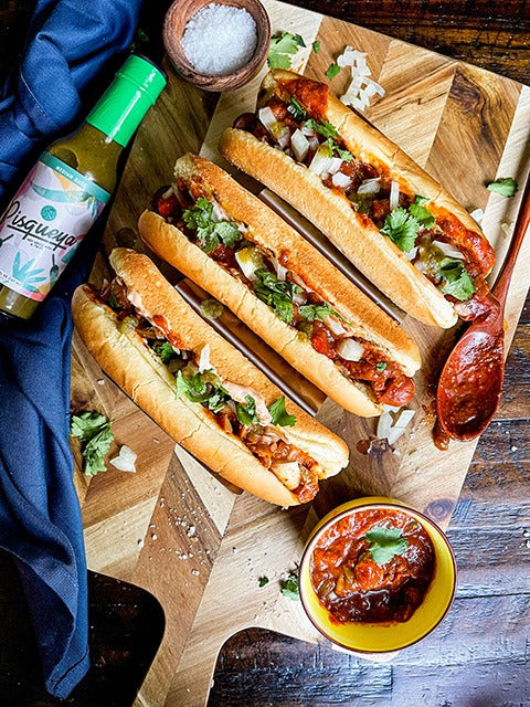 Spiralized Hot Dogs with Smoky Creole Sauce